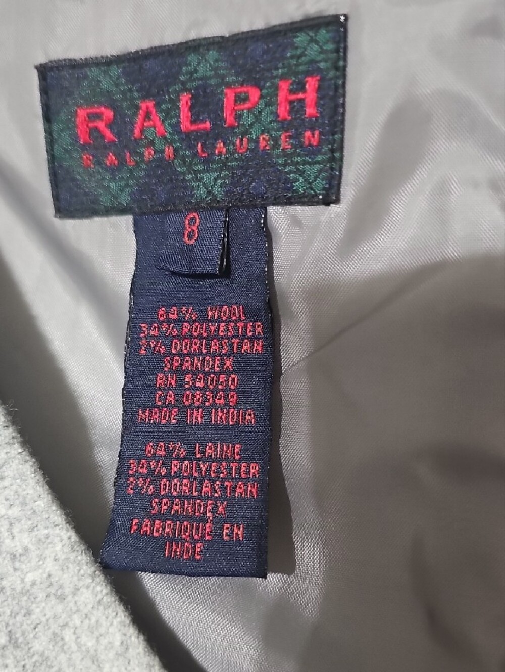 Vintage RALPH By Ralph Lauren Gray V-Neck Sleeveless Midi Sheath Dress - Picture 2 of 4